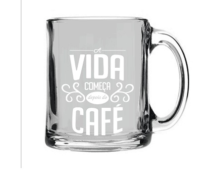 7898650568307 - CANECA DE VIDRO CASAMBIENTE VIDA COMECA CAFE 340ML