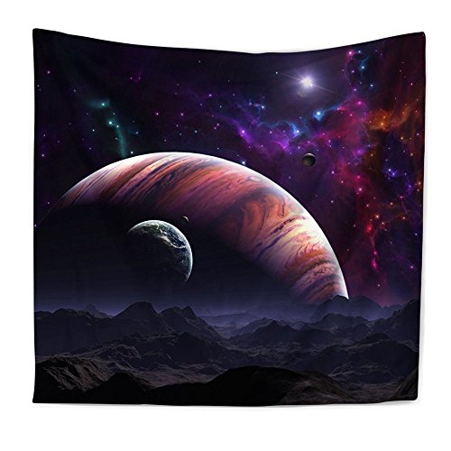 7898652690631 - ROCOSS MODERN ABSTRACT SPACE MOON UNIVERSE DECORATIONS COLLECTION, GICLEE ART PRINTS OF GALAXY NEBULA EARTH AND STARS, BEDROOM LIVING WALL HANGING TAPESTRY (26, M:51X 59/130CM X 150CM)