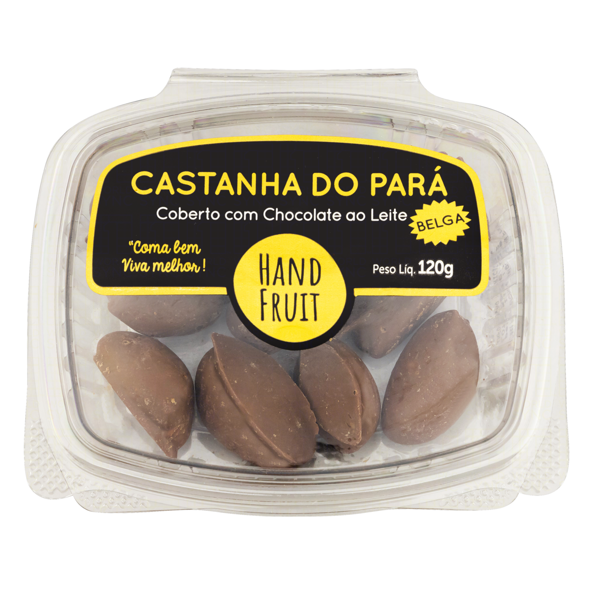 7898656140675 - CASTANHA-DO-PARÁ COBERTURA CHOCOLATE AO LEITE BELGA HAND FRUIT POTE 120G