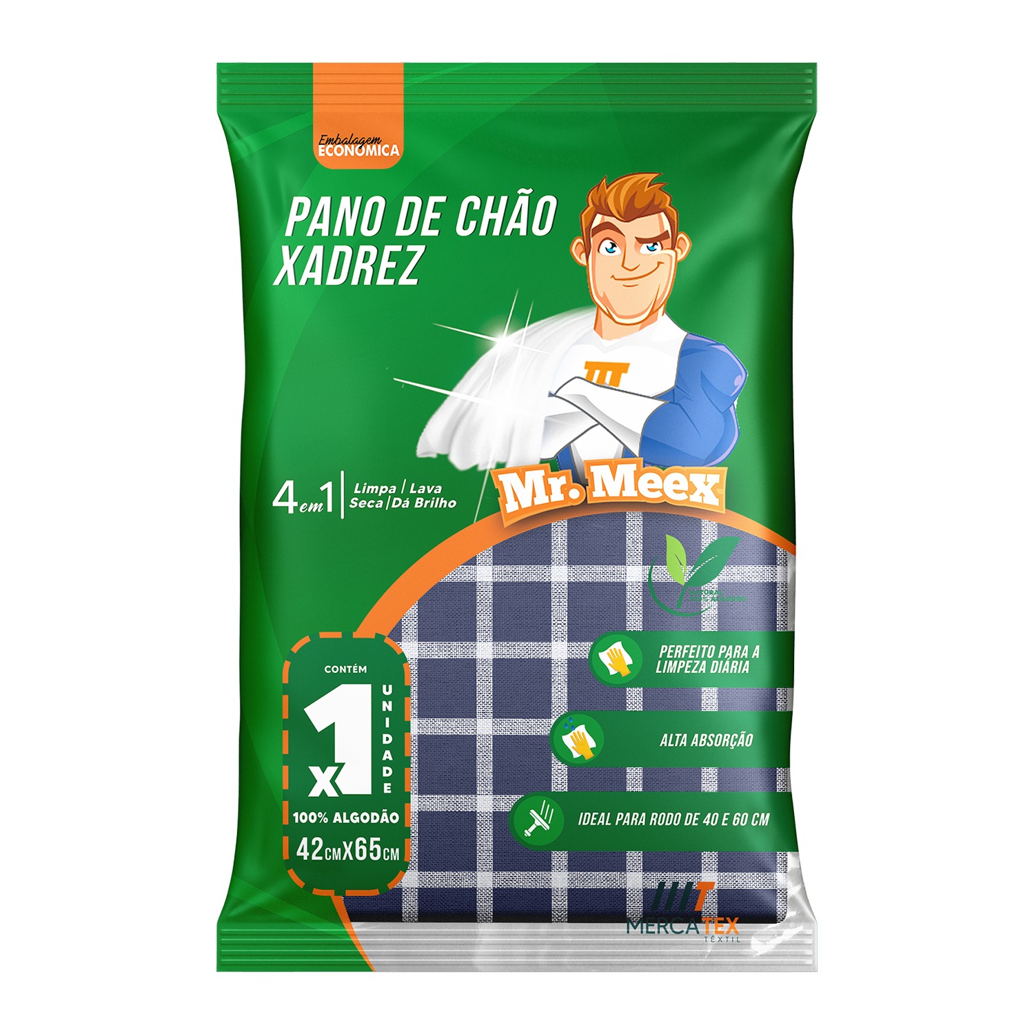7898735100026 - PANO DE CHAO MR MEEX XADREZ C/ 1UNID