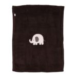 0789887503209 - EVERYDAY EASY BLANKET-BROWN WITH PINK ELEPHANT