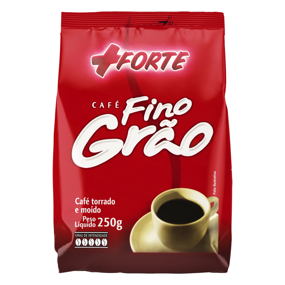 7898907037204 - CAFÉ TORRADO E MOÍDO + FORTE FINO GRÃO PACOTE 250G