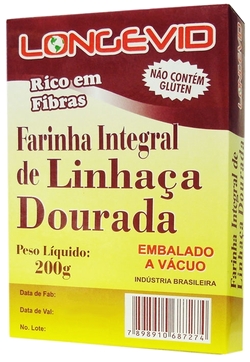 7898910687274 - FARINHA DE LINHAÇA DOURADA LONGEVID (EMBALADO A VÁCUO) - 200G