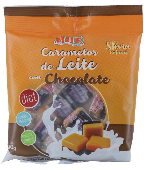 7898926177677 - CARAMELO DE LEITE DIET COM CHOCOLATE 100 G (SAQUINHO)