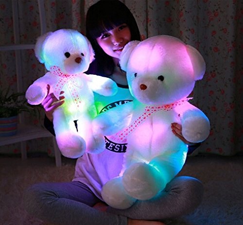7898935923173 - YXYING ROMANTIC COLORFUL FLASH LED LIGHT PLUSH TEDDY BEAR DOLL COLORFUL SHINING LED LIGHT THROW PILLOW, LOVELY CUTE LUMINOUS STUFFED TOY GIFTS FOR KIDS AND GIRLFRIEND GIFT18 BEIGE