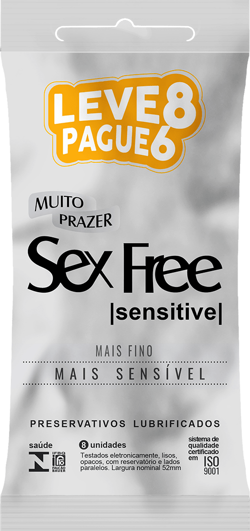 7898938366199 - PRESERVATIVO SEX FREE SENSITIVE LEVE 8 PAGUE