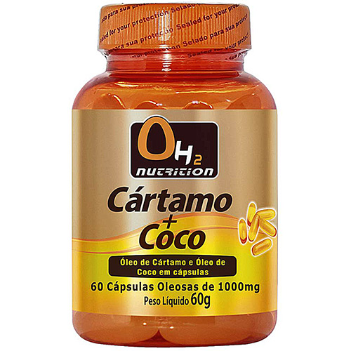 7898946081237 - ÓLEO DE CÁRTAMO + ÓLEO DE COCO - 60 SOFTGELS - OH2 NUTRITION