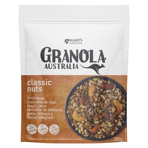 7898952041331 - GRANOLA CLASSIC NUTS HARTS NATURAL AUSTRÁLIA POUCH 300G