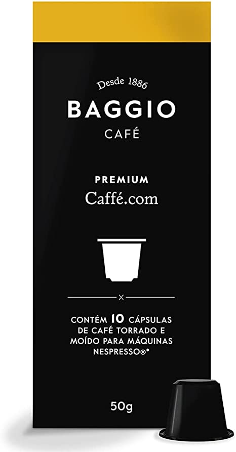 7898952174190 - CAFÉ EM CÁPSULA TORRADO E MOÍDO BAGGIO CAFFÉ.COM PREMIUM CAIXA 50G 10 UNIDADES