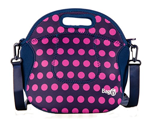 7898952958868 - BAGGY SNACK NEOPRENE LUNCH BAG / LUNCH TOTE (PINK NAVY)