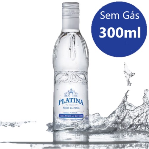Água Mineral c/ Gás Prata Garrafa de Vidro 300ml