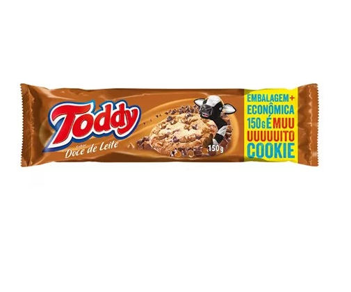 7898962676189 - BISCOITO COOKIE DOCE DE LEITE TODDY PACOTE 150G EMBALAGEM ECONÔMICA