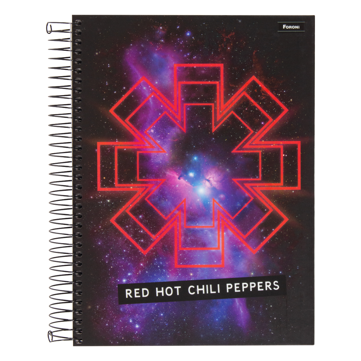 7899264389531 - CADERNO CAPA DURA ESPIRAL RED HOT CHILI PEPPERS FORONI 200MM X 275MM 200 FOLHAS