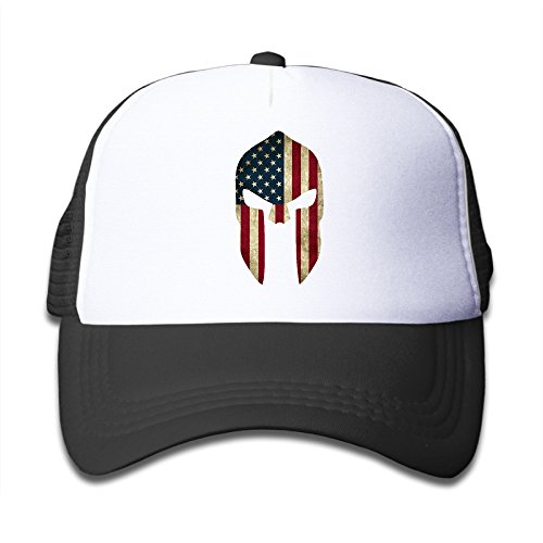 7899451012426 - VIVI 66 AN UNISEX KIDS TRUCKER CAP WITH MESH ADJUSTABLE - AMERICAN FLAG BLACK