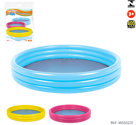 7899527137145 - PISCINA INFLAVEL 3 ANEIS 400LT COLORS WELLMIX