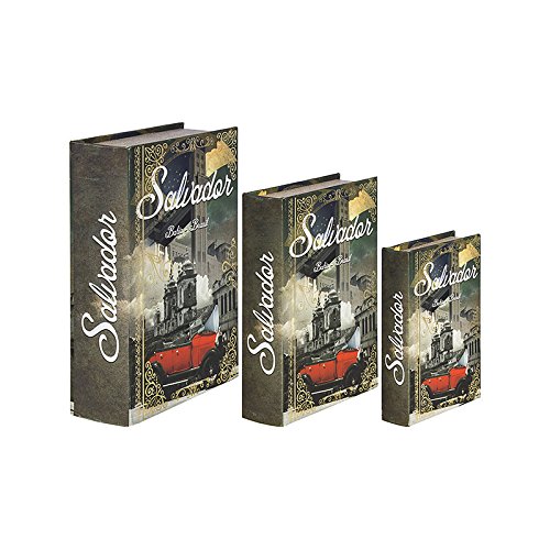 7899551912916 - CAIXAS SALVADOR CALHAMBEQUE BOOK BOX COM 3 PEÇAS MARROM - OLDWAY