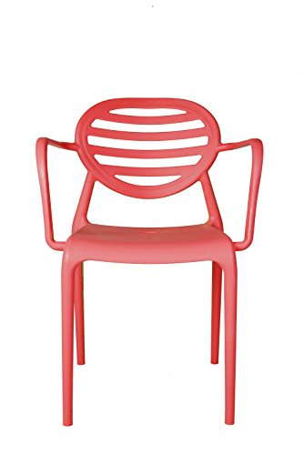 7899650303318 - STRIPE RED CHAIR WITH ARMREST