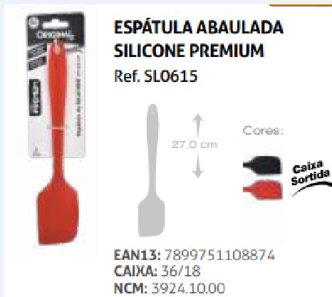 7899751108874 - ESPÁTULA SILICONE ABAULADA ORIGINAL LINE PREMIUM
