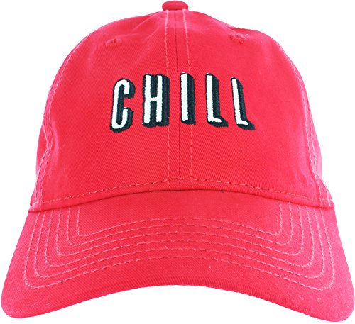 7899790704716 - DAD HAT CAP - NETFLIX CHILL EMBROIDERED ADJUSTABLE RED BASEBALL CAP