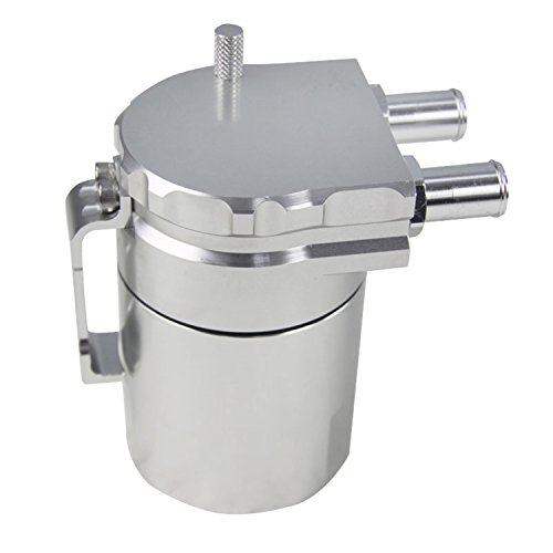 7899886452743 - PRIMECOOLING BAFFLED UNIVERSAL T6061 ALLOY ALUMINUM OIL CATCH CAN RESERVOIR TANK ( SILVER )