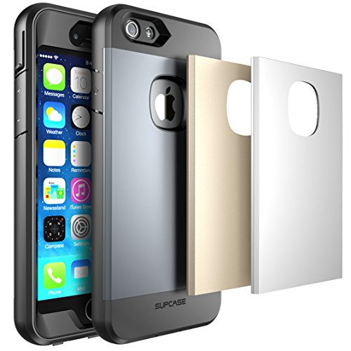0790304517532 - IPHONE 6S CASE, SUPCASE APPLE IPHONE 6 CASE WATER RESIST FULL-BODY PROTECTION HEAVY DUTY CASE WITH BUILT-IN SCREEN PROTECTOR AND 3 INTERCHANGEABLE COVERS (SPACE GRAY/SILVER/GOLD), DUAL LAYER DESIGN / IMPACT RESISTANT BUMPER
