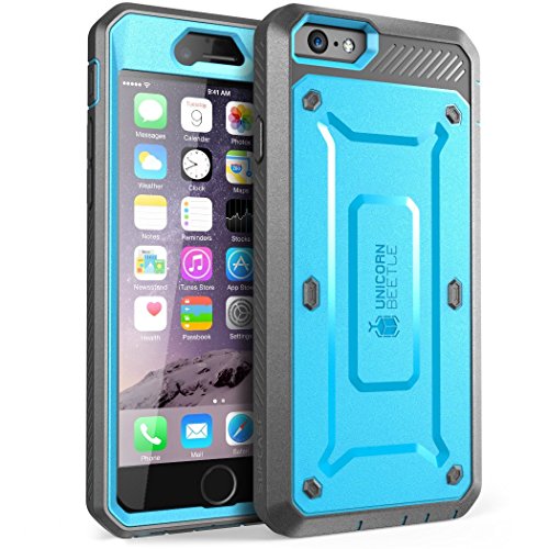 0790304517853 - IPHONE 6S CASE, SUPCASE APPLE IPHONE 6 CASE / 6S 4.7 INCH RUGGED HOLSTER COVER WITH BUILTIN SCREEN PROTECTOR (BLUE/GRAY)
