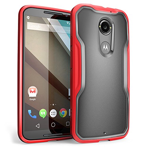 0790304518515 - MOTO X CASE, SUPCASE FOR ALL NEW MOTOROLA MOTO X (2ND GEN.) PHONE 2014 RELEASE, PREMIUM HYBRID BUMPER CASE (FROST CLEAR/RED) - NOT FIT MOTO X PHONE (1ST GEN.) 2013 RELEASE
