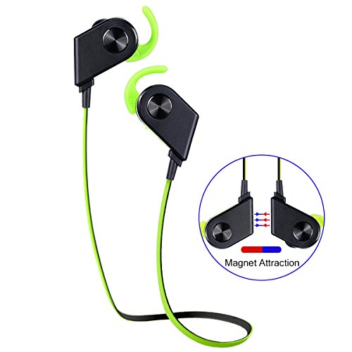 7903234545817 - BEEMAX MAGNETIC BLUETOOTH EARBUDS SMART WIRELESS STEREO HANDSFREE HANGING EAR HEADSET WITH MICROPHONE V4.1 SPORT RUNNING SWEATPROOF NOISE CANCELLING HEADPHONE
