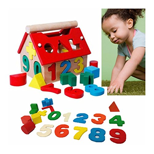 0790405256170 - BABY KIDS EDUCATIONAL TOYS WOOD HOUSE BUILDING INTELLECTUAL DEVELOPMENTAL BLOCKS