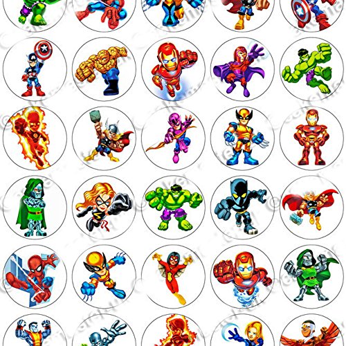 0790405516205 - 30 X MARVEL SUPER HERO SQUAD PARTY EDIBLE RICE WAFER PAPER CUPCAKE TOPPERS