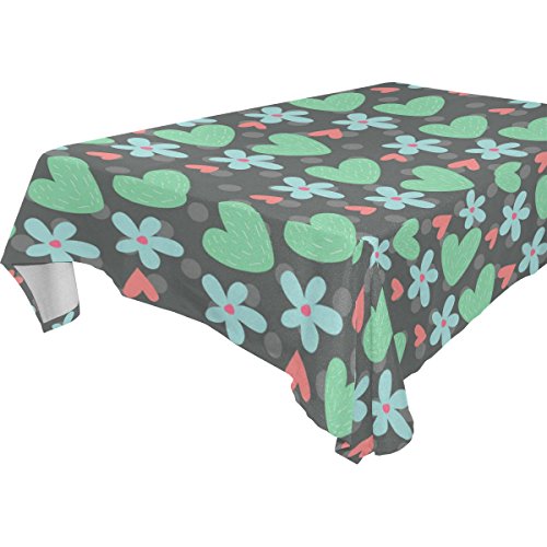7905043653790 - YUIHOME SINGLE FACE SIMPLE FLORAL POLYESTER TABLECLOTHS 60 X 108 INCHES RECTANGLE & OBLONG LOVE HEART TABLE TOP DECORATION