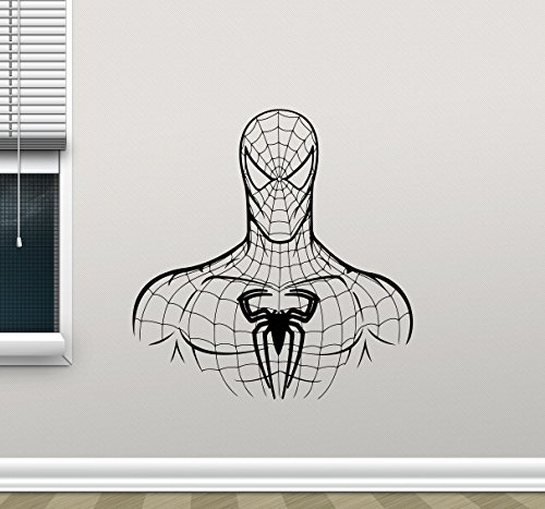 Superhero Spiderman Vinyl Sticker Murals Boys Room Decor - Bed