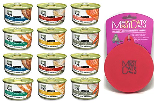 0790566633681 - CANIDAE GRAIN FREE PURE CANNED CAT FOOD 6 FLAVOR VARIETY BUNDLE (12 CANS TOTAL, 3 OZ EA) PLUS SILICONE MESSY CATS CAN COVER - 13 TOTAL ITEMS