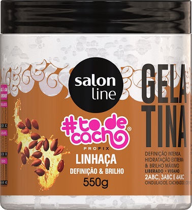 7908458304523 - GELATINA SALON LINE LINHAÇA #TO DE CACHO DEFINIÇÃO & BRILHO POTE 550G