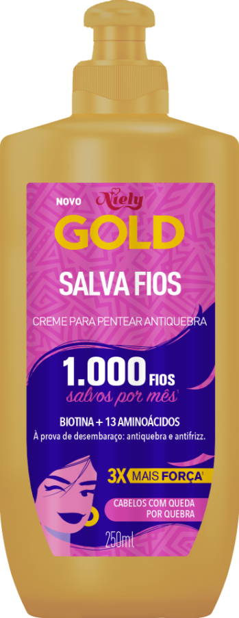 7908615070315 - CREME PARA PENTEAR ANTIQUEBRA NIELY GOLD SALVA FIOS FRASCO 250ML