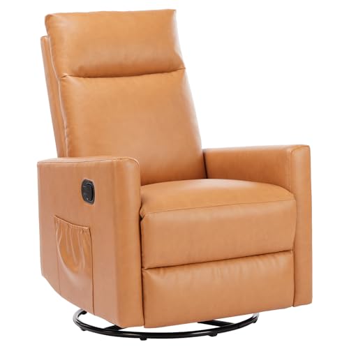 0790943632696 - SWEETCRISPY SWIVEL ROCKING ROCKER RECLINER, GLIDER NURSERY CHAIR FOR LIVING ROOM WITH EXTRA LARGE FOOTREST, HIGH BACK, UPHOLSTERED DEEP SEAT (BROWN)