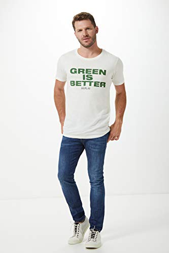 7909495737213 - T-SHIRT MASCULINA CO ORGÂNICO REPLAY G OFF WHITE