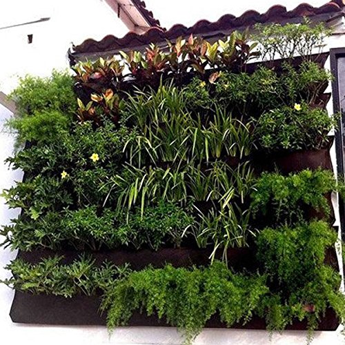 0790951067466 - 12 POCKETS WALL-MOUNTED NONWOVEN PLANTER INDOOR OUTDOOR HANGING PLANT GROW BAG / OUTDOOR INDOOR WALL-MOUNTED NONWOVEN PLANT BAG . . THERE MUST BE SO MANY PLANTS THAT YOU WANT TO PLANT, BUT BALCO