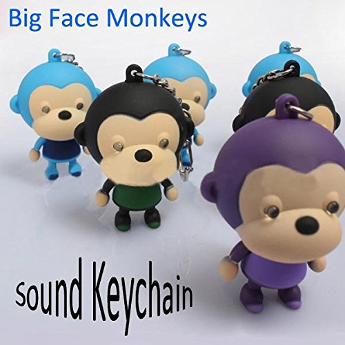 0790951208760 - (RANDOM COLOR) BYSUN SOUND CUTE BIG FACE MONKEYS LED KEYCHAIN PENDANT / SPECIFICATION: . PRODUCT NAME: BIG FACE MONKEYS LED KEYCHAIN . . MATERIAL:PLASTIC . . BATTERY:3 * AG10 INCLUDED .
