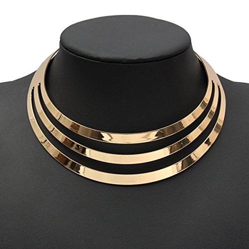 0790951383986 - (RANDOM COLOR) GORGEOUS METAL MULTI LAYER CHOKER BIB COLLAR NECKLACE JEWELRY / : . COLOR: GOLD . . MATERIAL: METAL . . WEIGHT: APP 51G . . TOTAL PERIMETER: APP 48CM . . PACKAGE INCLUDE