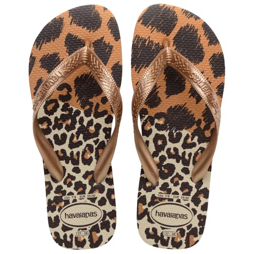 7909690389811 - SAND HAVAIANAS TOP ANIMALS BEGE PA/ROSE GO/CAF 35/36