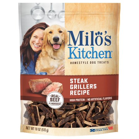 0079100518227 - MILO'S KITCHEN STEAK GRILLERS BEEF RECIPE WITH ANGUS STEAK DOG TREATS, 18-OUNCE