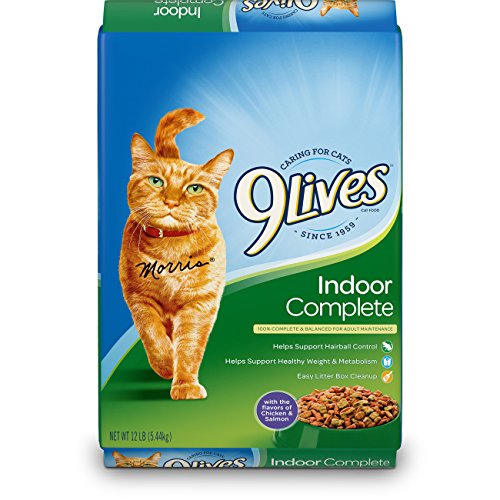 0079100522552 - 9 LIVES INDOOR COMPLETE DRY CAT FOOD, 12-POUND