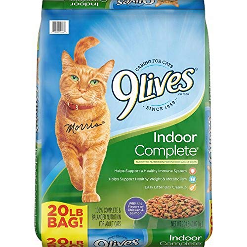 0079100524464 - 9LIVES INDOOR COMPLETE CAT FOOD, 20 POUND BAG