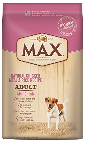 0079105104388 - NUTRO MAX ADULT MINI CHUNK DOG FOOD NATURAL CHICKEN MEAL AND RICE RECIPE 30 POUNDS