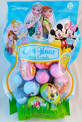 0791140487959 - DISNEY CHARACTER PLASTIC EASTER EGGS WITH CANDY, 22 EGGS (DISNEY PRINCESSES, FROZEN, MICKEY/MINNIE MOUSE)