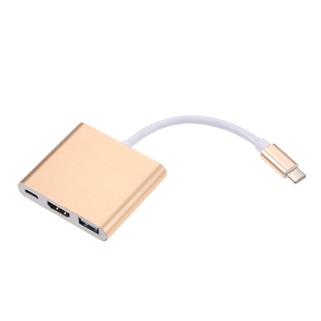 0791308705253 - USB 3.1 TYPE-C TO USB 3.0/ HD/ TYPE-C HUB USB-C 3-IN-1 ADAPTER DONGLE DOCK CABLE FOR MACBOOK PRO, DELL XPS 13