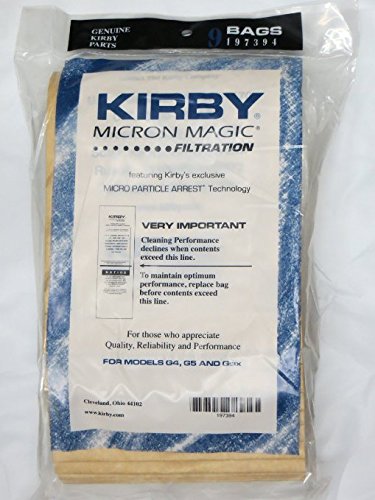 0791398332735 - KIRBY VAC BAGS (9 COUNT) FOR MODELS G4, G5 AND GSIX