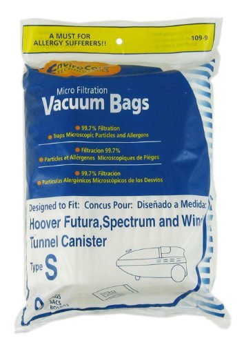 0791398334098 - 1 X HOOVER TYPE S ENVIROCARE BRAND ALLERGEN MICROLINED VACUUM BAGS - 9 IN A PACK