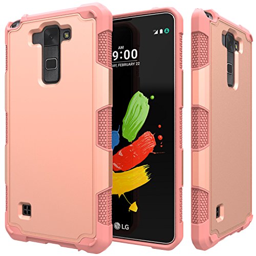 0791398514193 - LG STYLO 2 CASE,LG STYLUS 2 CASE,SLMY(TM) DROP PROTECTION HYBRID DUAL LAYER ARMOR DEFENDER PROTECTIVE CASE COVER FOR LG G STYLO 2/STYLUS 2/LS775（2016 RELEASED) ROSE GOLD